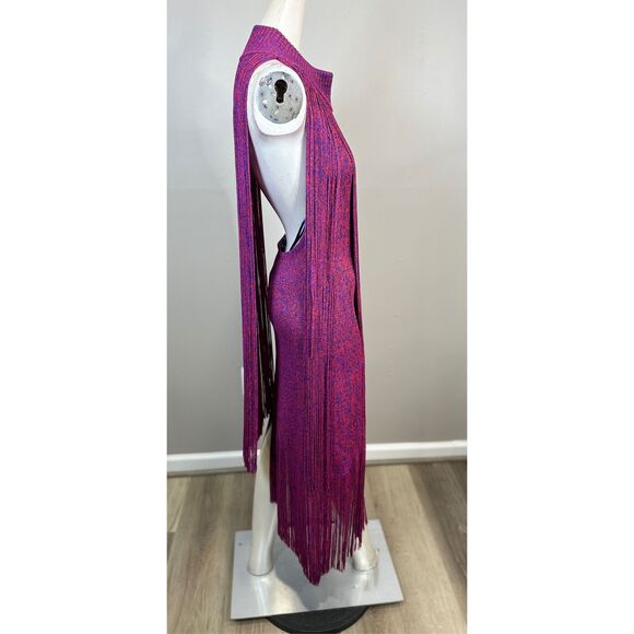 Burberry Tiered Fringe Midi-Dress Size Small $8500 - Picture 11 of 14